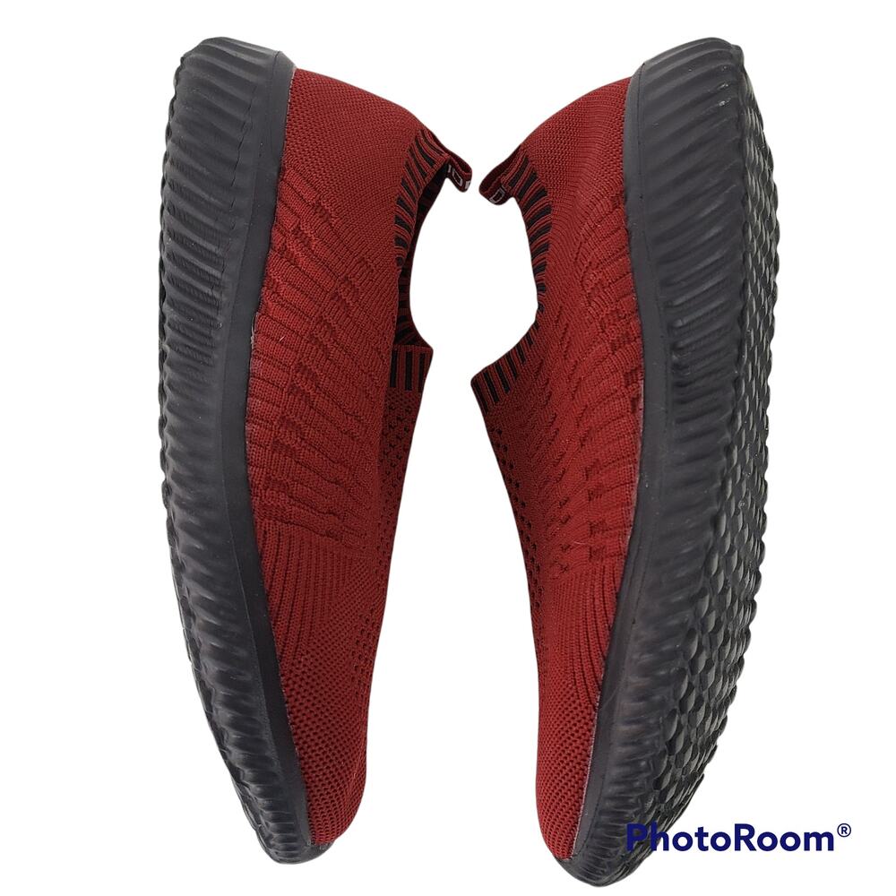 Tiosebon Maroon stretch knit slip on shoes, W38 - Picture 6 of 8